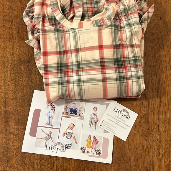 NEW Lily Pad Cream Red and Green Drop Waist Dress - Picture 5 of 5